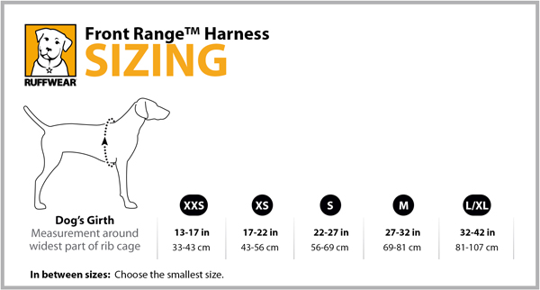 Ruffwear Front Range Size Guide