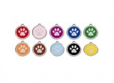 Stainless Steel & Enamel Pawprint Tag