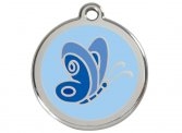 Stainless Steel & Enamel Butterfly Dog Tag