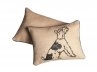Dog Print Jute Cushion