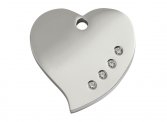 Diamante Heart dog tag