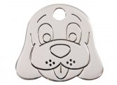 Engraved Stainless Steel Dog Face Tag