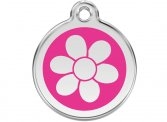 Stainless Steel & Enamel Flower Dog Tag