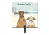 Scruffy Mutts "Growing Old Together" Plaque with Hook