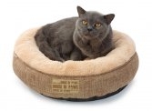 Hessian Cat Donut Bed