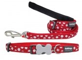 Red Dingo Luxury Patterned Puppy Collar & Lead Set - Red Polka Dot