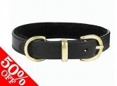 Classic Stitched Leather Collar with Suede Back